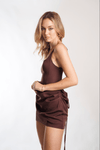 Mel Mini Dress in Brown - Ché by Chelsey