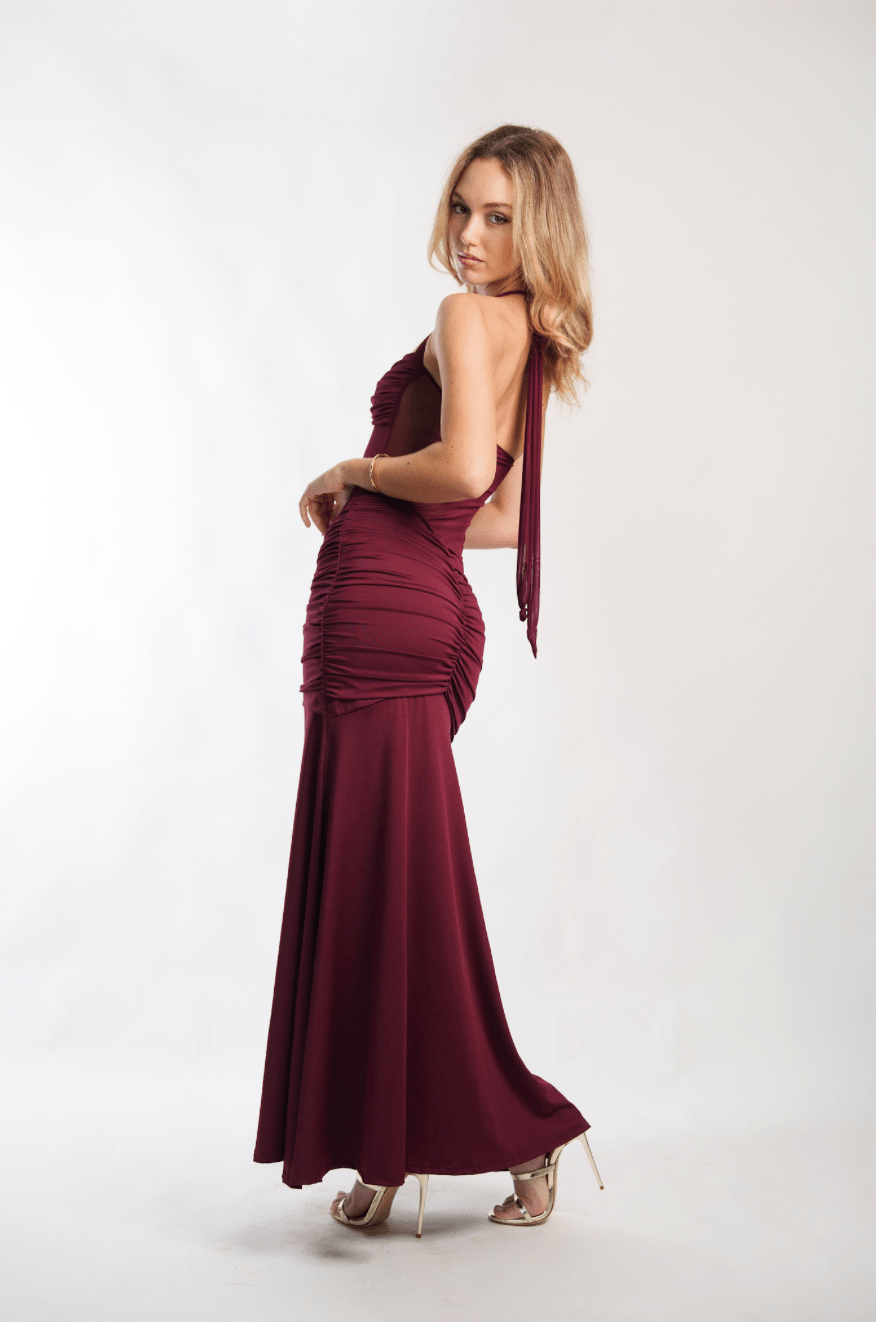 Mermaid Dress in Wine - Ché by Chelsey