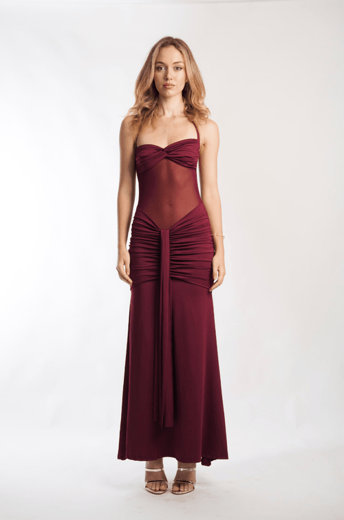 Mermaid Dress in Wine - Ché by Chelsey