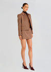 Myna Tailored Mini Skort in Camel Houndstooth - Ché by Chelsey