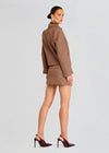 Myna Tailored Mini Skort in Camel Houndstooth - Ché by Chelsey