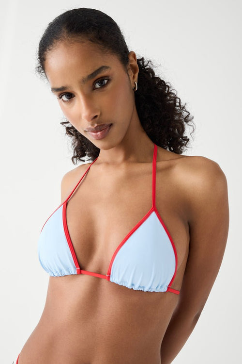 Nick Triangle Halter Bikini Top in Popsicle - Ché by Chelsey
