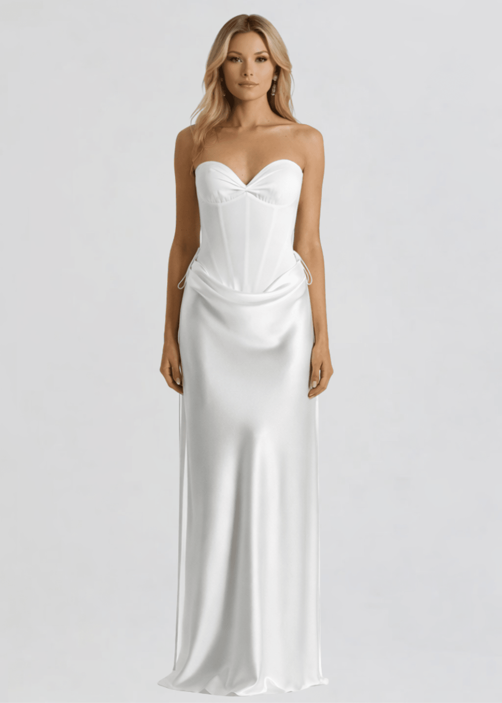 nicola maxi dress Nicola Corset & Maxi Skirt Set in Ivory Pearl S / White