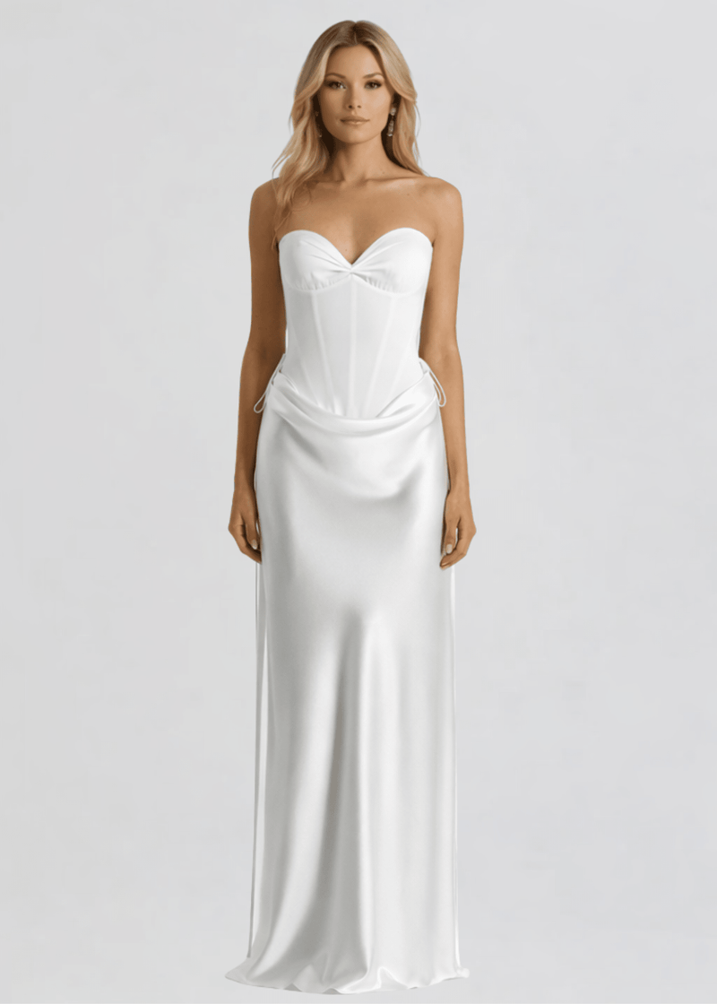 Ché by Chelsey Nicola Corset & Maxi Skirt Set in Ivory Pearl – Ché