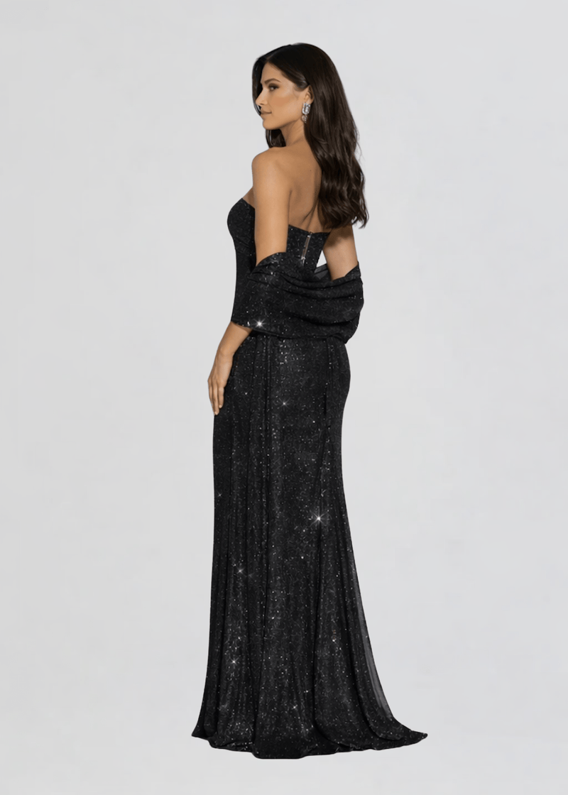 black sparkly maxi dress Pauline Maxi Dress in Black Sparkle M