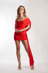 Rhapsody Deep Plunge Mini Dress in Red - Ché by Chelsey