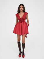 Rose Mini Dress in Red - Ché by Chelsey