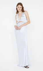 Sabia Twist Dress in Silver Blue - Ché by Chelsey