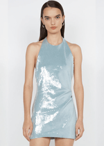 Shilou Halter Dress in Mineral Blue - Ché by Chelsey