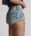 Sunset Blue Bandits Low Waist Denim Shorts - Ché by Chelsey