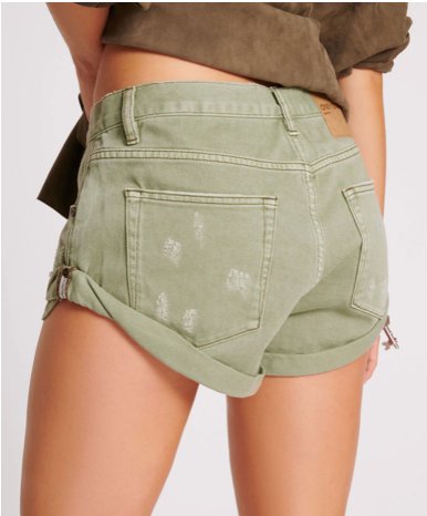 Super Khaki Bandit Low Waist Denim Short - Ché by Chelsey