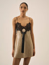 Sylvie Sequin Mini Dress in Brown - Ché by Chelsey