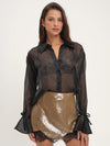 Sylvie Sequin Mini Skirt in Brown - Ché by Chelsey