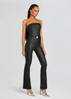 Vice Slim Flare Jumpsuit in Coated Black - Ché by Chelsey