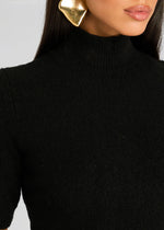 Yuna Fuzzy Knit Top in Black - Ché by Chelsey