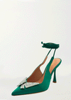Alena Pump in Green Satin Butterfly - Ché by Chelsey
