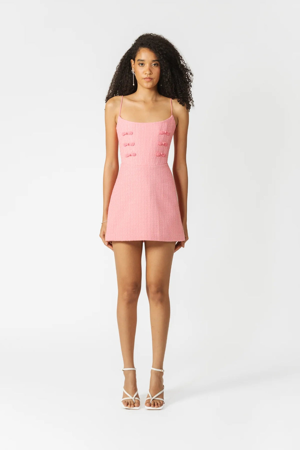 Andi Tweed Mini Dress in Pink - Ché by Chelsey