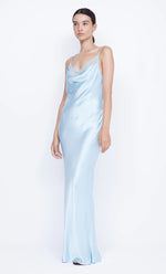 Arabella Backless Dress in Dolphin Blue - Ché by Chelsey
