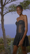 Bakary Short Dress in Black Sham - Ché by Chelsey