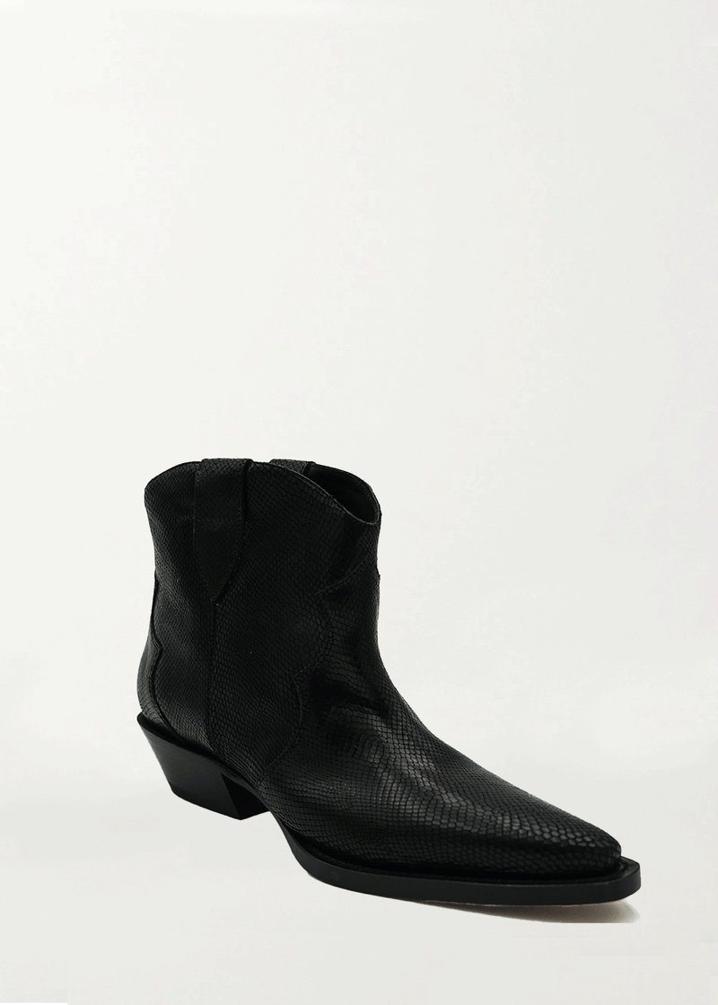 Black Python Mini Texan Boot - Ché by Chelsey