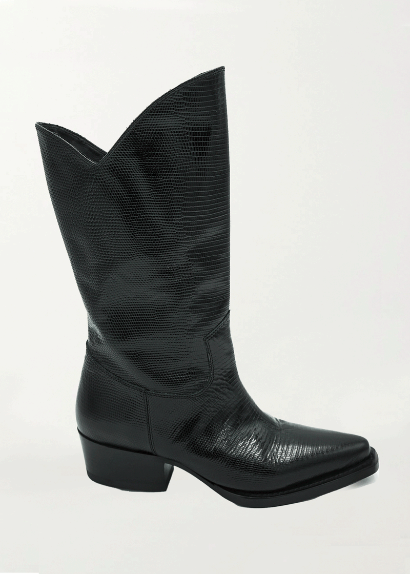 Black Python Texan Boots - Ché by Chelsey