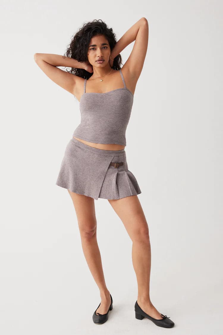 Carmen Knit Camisole Pearl Grey - Ché by Chelsey