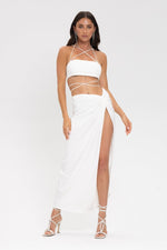 Che Maxi Slit Skirt in White - Ché by Chelsey