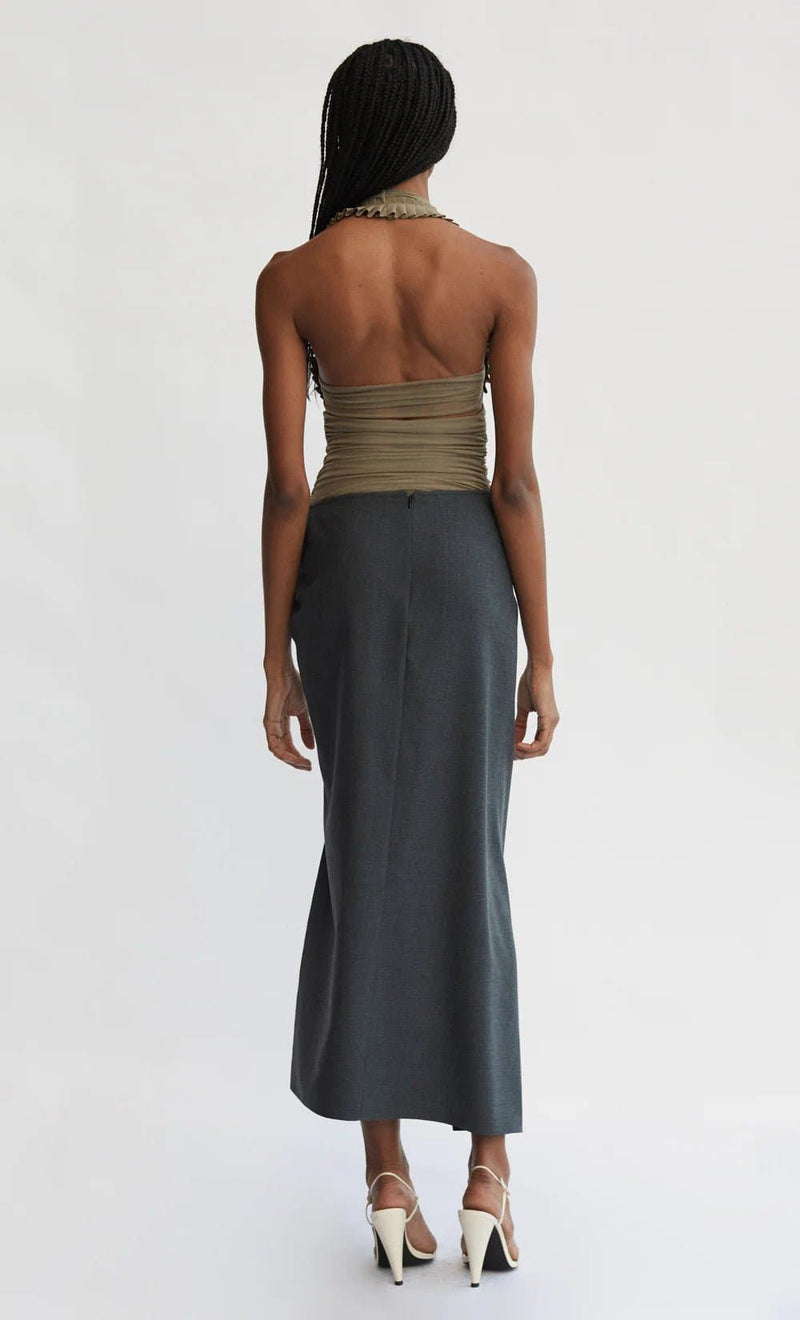 Crawford Twist Skirt in Charcoal - Ché by Chelsey
