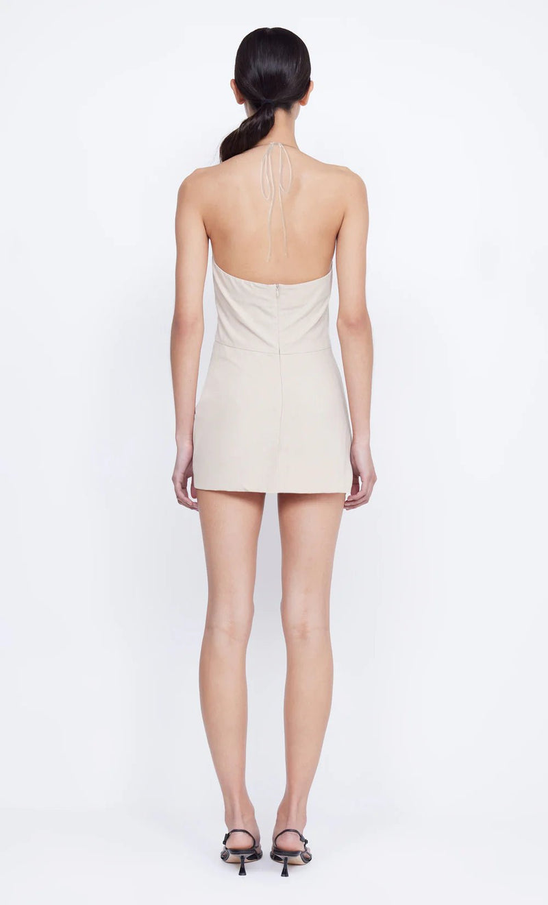 Desiree Tuck Mini Dress in Sand - Ché by Chelsey