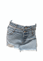 Double Belt Mini Skirt Denim Wash - Ché by Chelsey