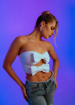 Elise Bow Top in White - Ché by Chelsey