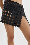 Fenna Multi Circle Mini Skirt in Black - Ché by Chelsey