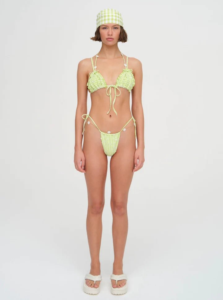 Hilary Triangle Bikini Top in Green - Ché by Chelsey