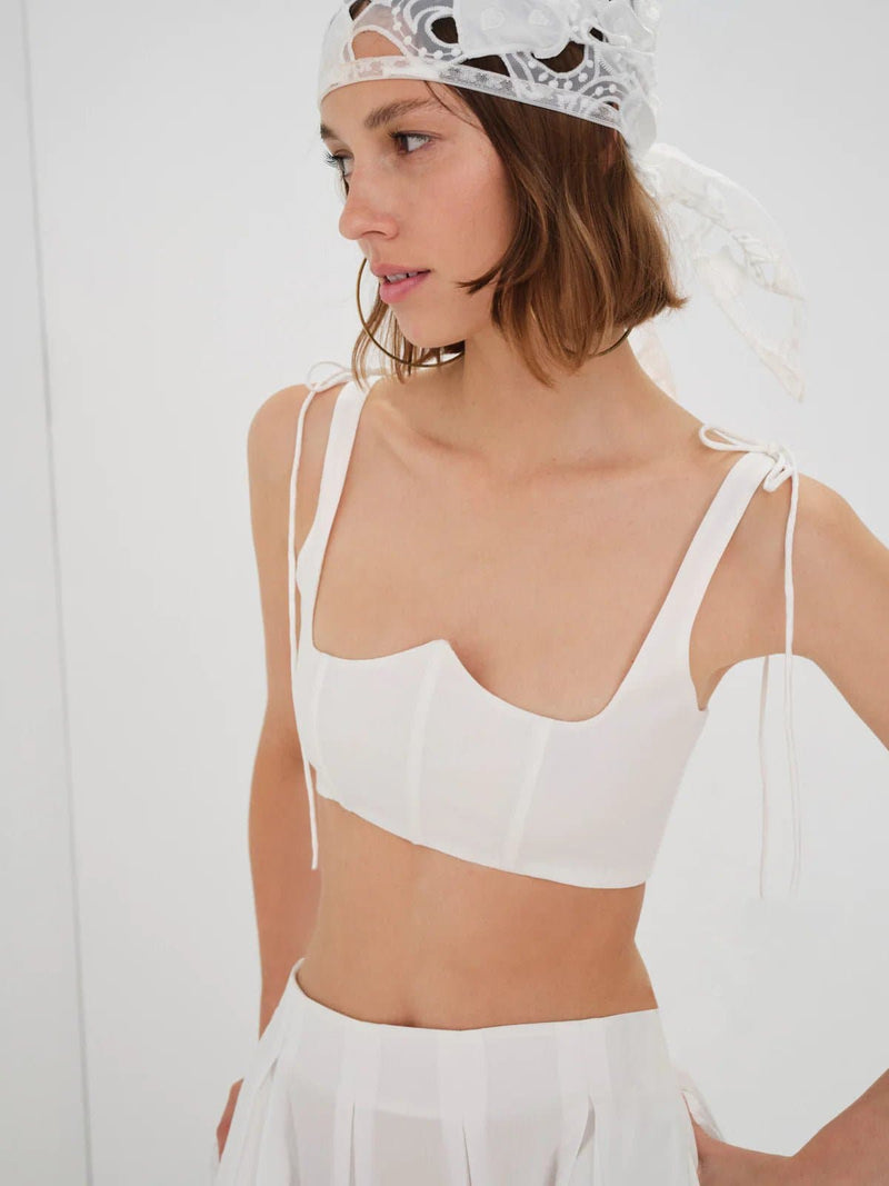 Layla Crop Top in White - Ché by Chelsey