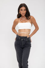 Liv Silk Bandeau Top in White - Ché by Chelsey