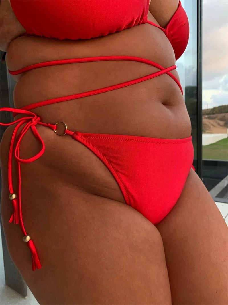 Lola Bikini Bottom in Red - Ché by Chelsey