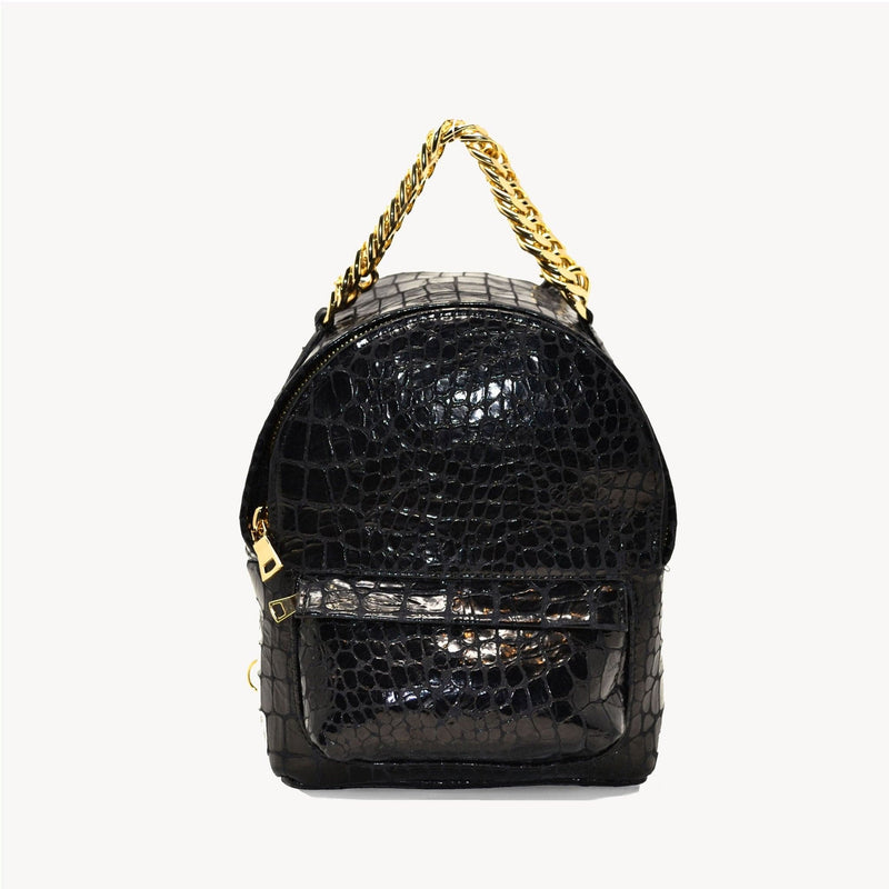 V Italia Registered Trademark of Versace 19.69 Metallic Leather Shoulder Bag