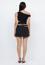 River Asym Mini Skirt in Black - Ché by Chelsey