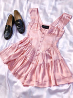 The Elisabeth Romper Dress in Pink Satin - Ché by Chelsey